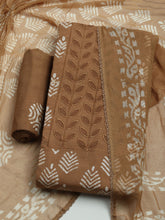 Printed Cotton Blend Unstitched Kurta With Pant & Dupatta