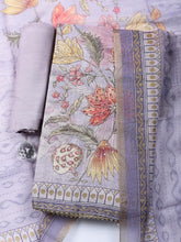 Embroidered Linen Blend Unstitched Suit With Pant Dupatta