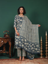 Printed Cotton Blend Suit With Pant & Dupatta