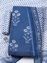 Printed Cotton Blend Unstitched Suit With Pant & Dupatta