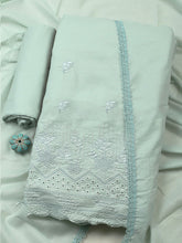 Embroidered Chanderi Unstitched Suit With Pant & Dupatta