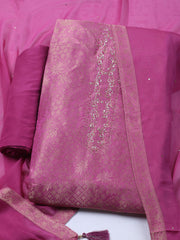 Brocade Chanderi Unstitched Suit With Dupatta