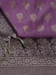 Floral Woven Booti Chanderi Unstitched Suit With Dupatta