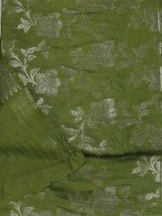 Floral Woven Chanderi Unstitched Suit With Dupatta