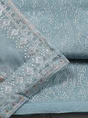 Embroidered Chanderi Unstitched Suit With Dupatta