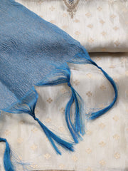 Neck Embroidered Tissue Unstitched Suit Piece With Dupatta