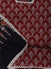 Printed Cotton Blend Unstitched Suit With Dupatta
