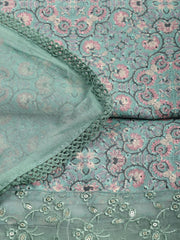 Printed Cotton Blend Unstitched Suit Piece With Dupatta