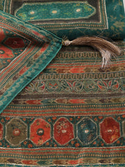 Neck Patti Chanderi Unstitched Suit With Dupatta