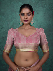 Woven Border Linen Saree