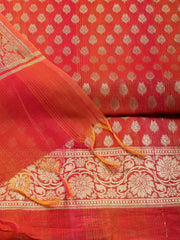 Woven Design Chanderi Unstitched Suit With Dupatta