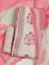 Printed Cotton Unstitched Suit With Pant & Dupatta