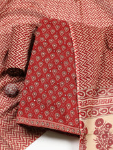 Embroidered Cotton Unstitched Suit With Pant & Dupatta