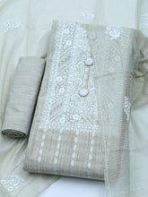 Neck Embroidered Cotton Blend Unstitched Suit With Dupatta