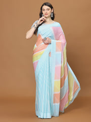 Floral Printed Chiffon Woven Saree