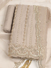 Embelished Organza Unstitched Suit With Dupatta