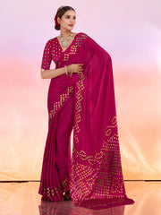 Printed Satin Saree