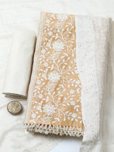 Embroidered Cotton Blend Unstitched Suit With Pant & Dupatta