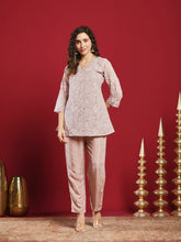 Embroidered Cotton Kurta With Pant
