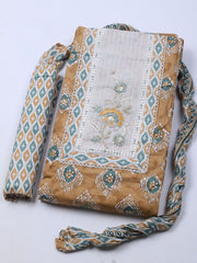 Embroidered Cotton Blend Unstitched Suit With Dupatta
