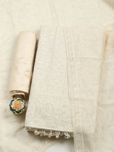 Embroidered Chanderi Unstitched Suit With Pant & Dupatta