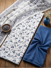 Embroidered Cotton Blend Unstitched Suit With Pant & Dupatta