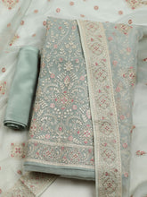 All over Embroidered Organza Unstitched Suit With Dupatta