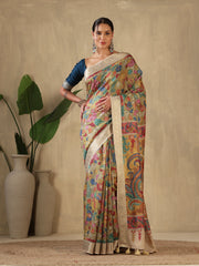 Printed Tussar Saree