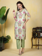 Neck Embroidered Muslin Kurta With Pants