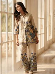 Printed Cotton Blend Kurta With Pant