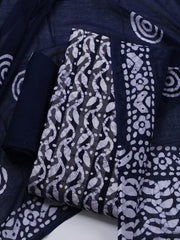 Printed Cotton Blend Unstitched Suit With Dupatta