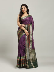 Digital Printed Cotton Blend Woven Saree