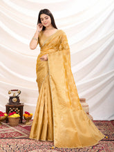 Zari Border Booti Woven Art Silk Saree