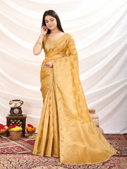 Zari Border Booti Woven Art Silk Saree