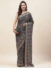 Resham Jaal Embroidery Georgette Saree