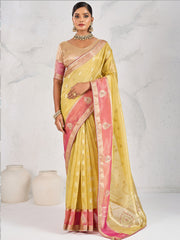 Woven Design Linen Saree