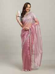 Sequence Embroidery Tissue Saree