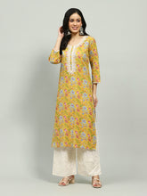 Plain Cotton Blend Kurta With Pants