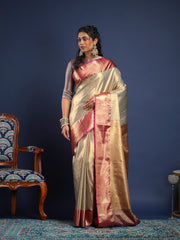Woven Design Art Silk Unstitched Suit With Pant & Dupatta