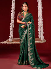 Plain Crepe Saree