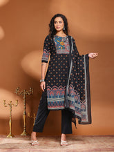 Printed Cotton Blend Kurta With Pant & Dupatta