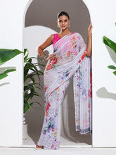 Floral Printed Crepe Saree