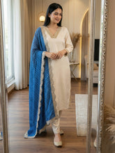 Digital Printed Muslin Kurta With & Dupatta