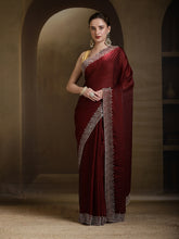 Stone Border Embellished Organza Saree