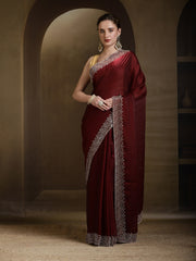 Stone Border Embellished Organza Saree
