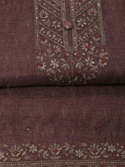 Neck Embroidery Cotton Blend Unstitched Suit With Dupatta