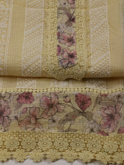 All Over Embroidered Cotton Blend Unstitched Suit With Dupatta