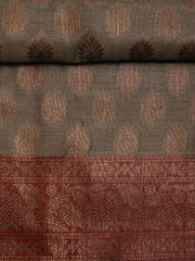 Neck Embroidered Chanderi Unstitched Suit Piece With Dupatta