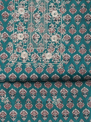 Floral Printed Cotton Unstitched Suit With Dupatta