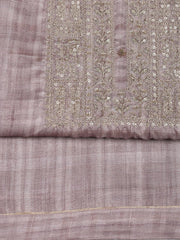 Neck Embroidery Art Tussar Unstitched Suit With Dupatta